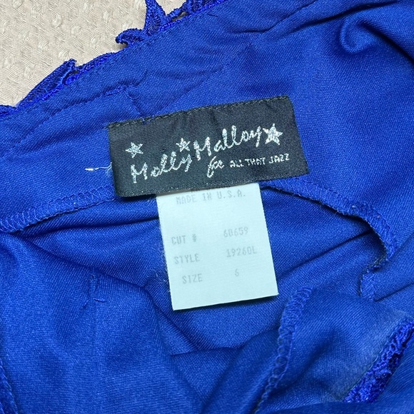 Vintage 80s Molly Malloy For all that Jazz Blue Lace Party/Formal/Prom Dress - Picture 2 of 5